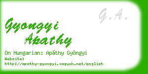 gyongyi apathy business card